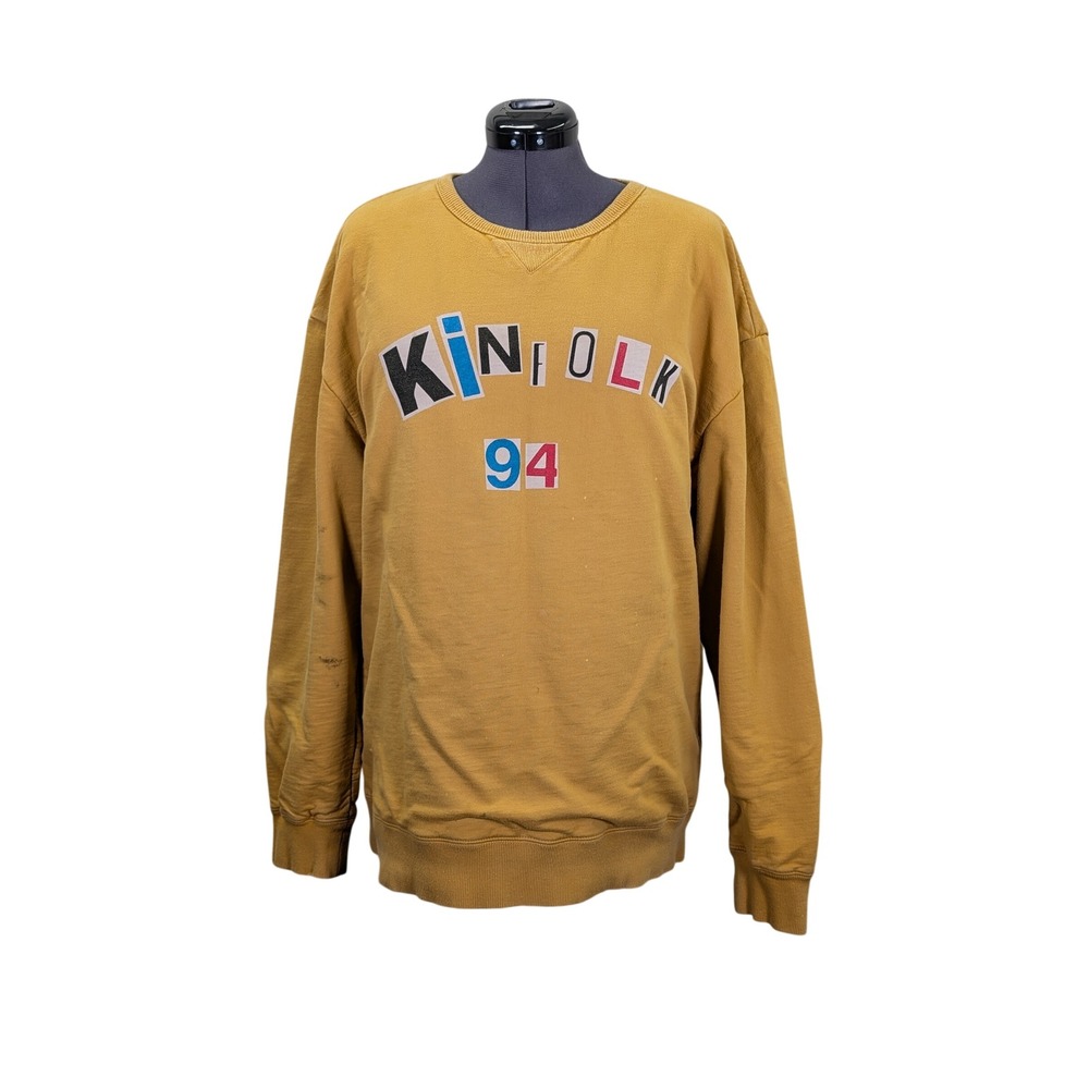 Kinfolk 94 Brooklyn Graphic Crewneck Sweatshirt XL Mustard Streetwear